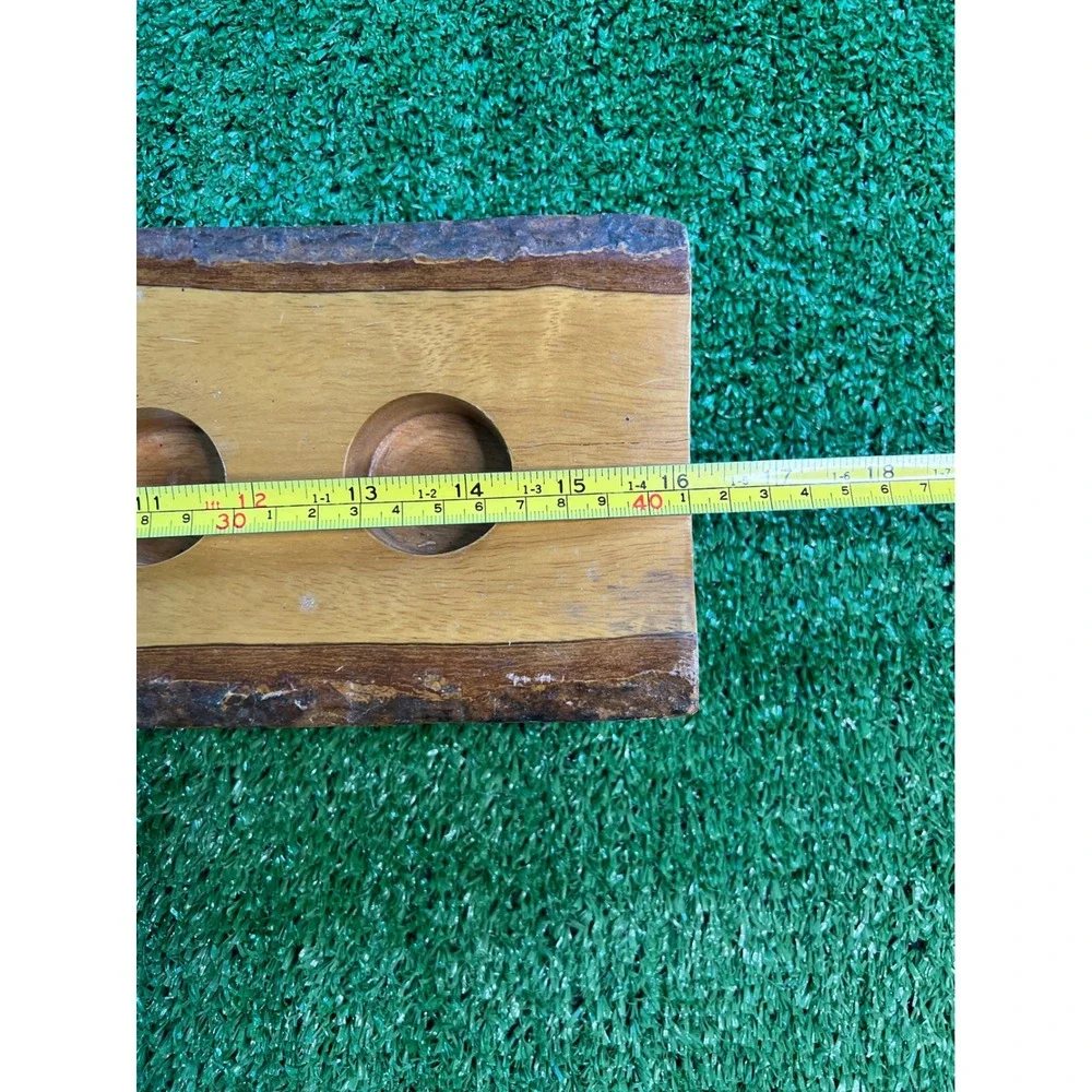 Rustic Wood Slice candle Holder Stand,‎ 5 Hole Natural Bark Edge Decor